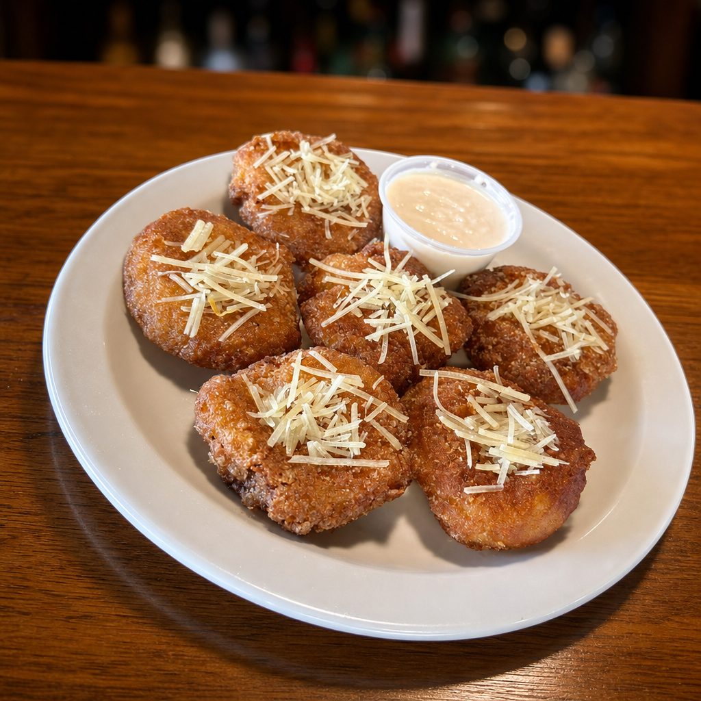Gouda & Cheddar Potato Cakes.
