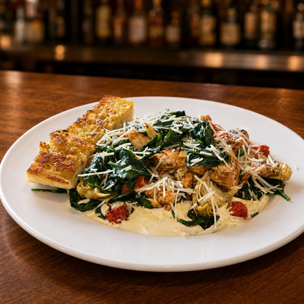 Chicken Rockefeller Pasta.