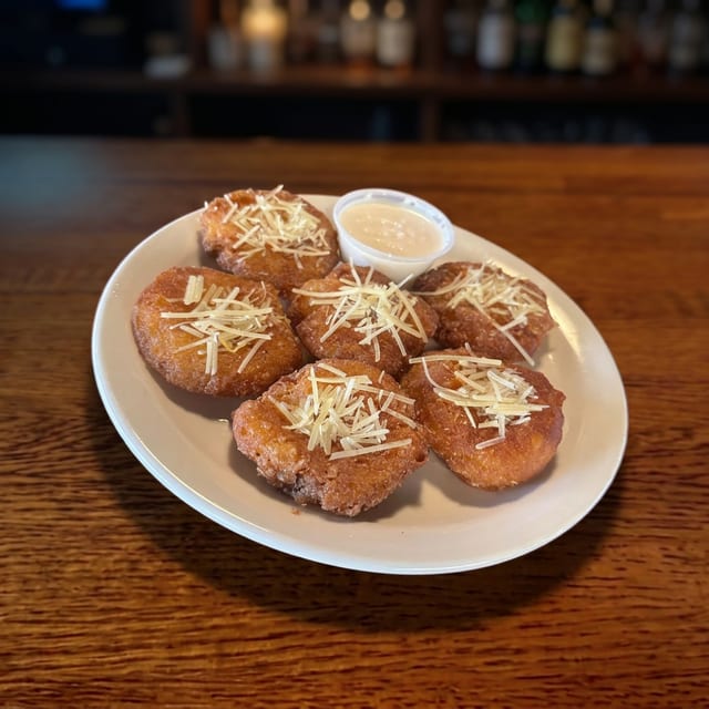Gouda & Cheddar Potato Cakes.