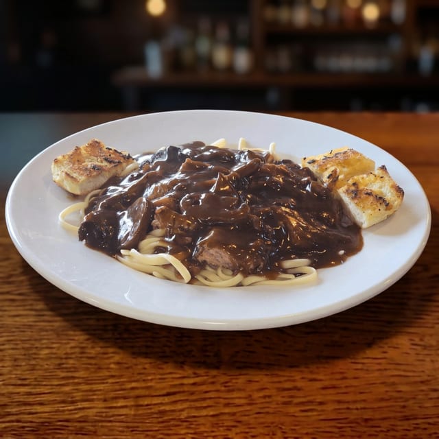 Smoked Brisket Stroganoff Pasta.